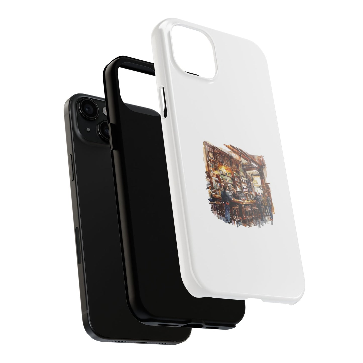 Vintage Pub Scene Tough Phone Case - Durable, Stylish Protection for Bar Lovers