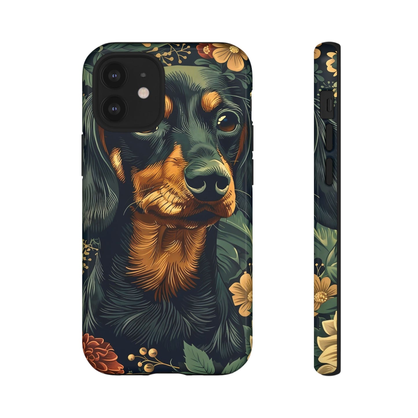 Dachshund Phone Case, Floral Pet Phone Cover, Dog Lover Gift, Tough Phone Case, Custom Dachshund Design, Unique Dog Owner Accessory