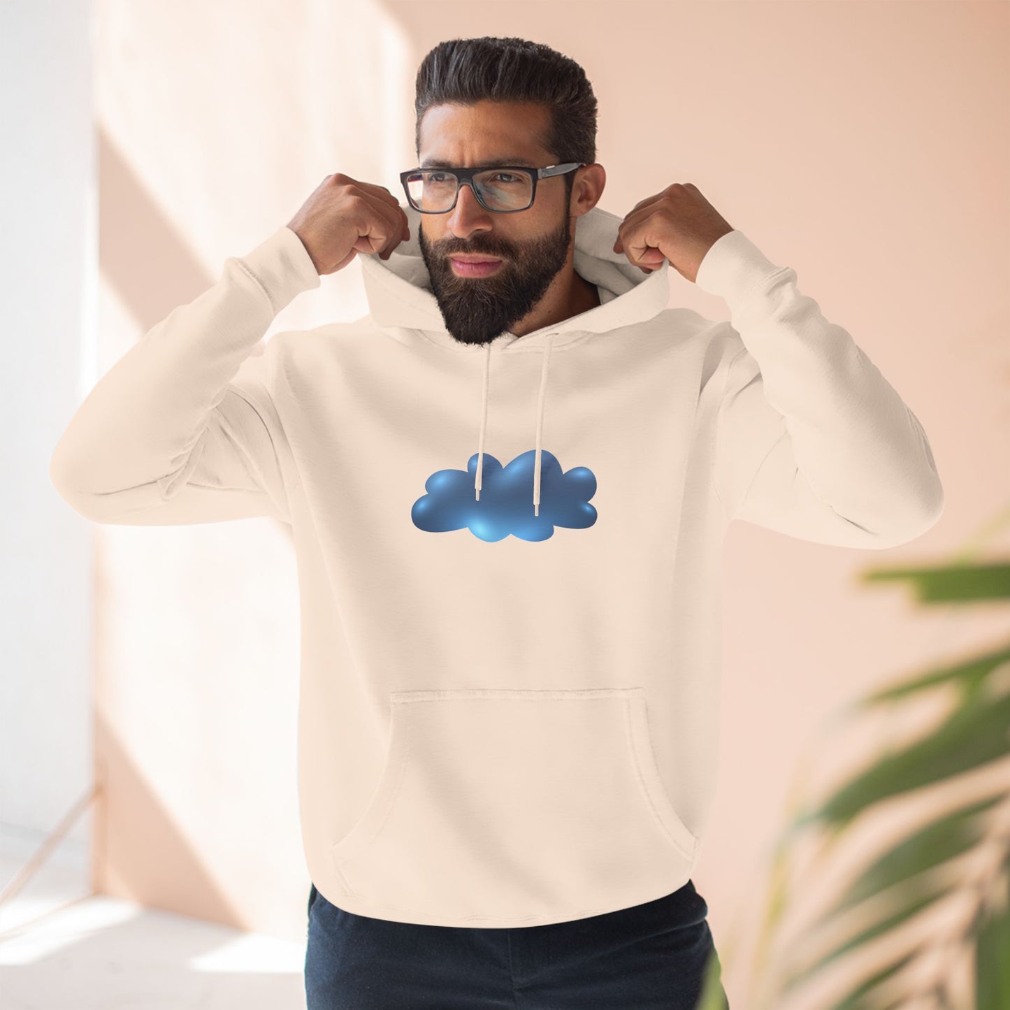 Three-Panel Fleece Hoodie - Serene Cloudscape - Dreamy Cloud