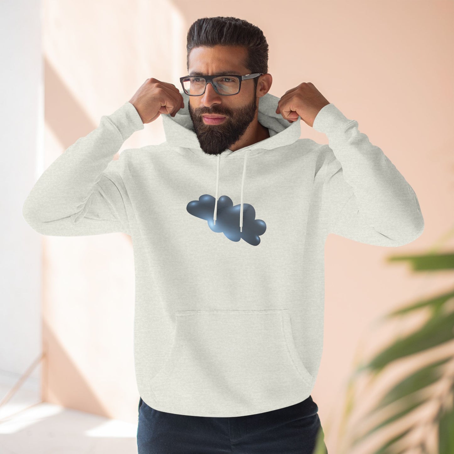 Three-Panel Fleece Hoodie - Durable Serene Cloudscape - Dreamy Cloud