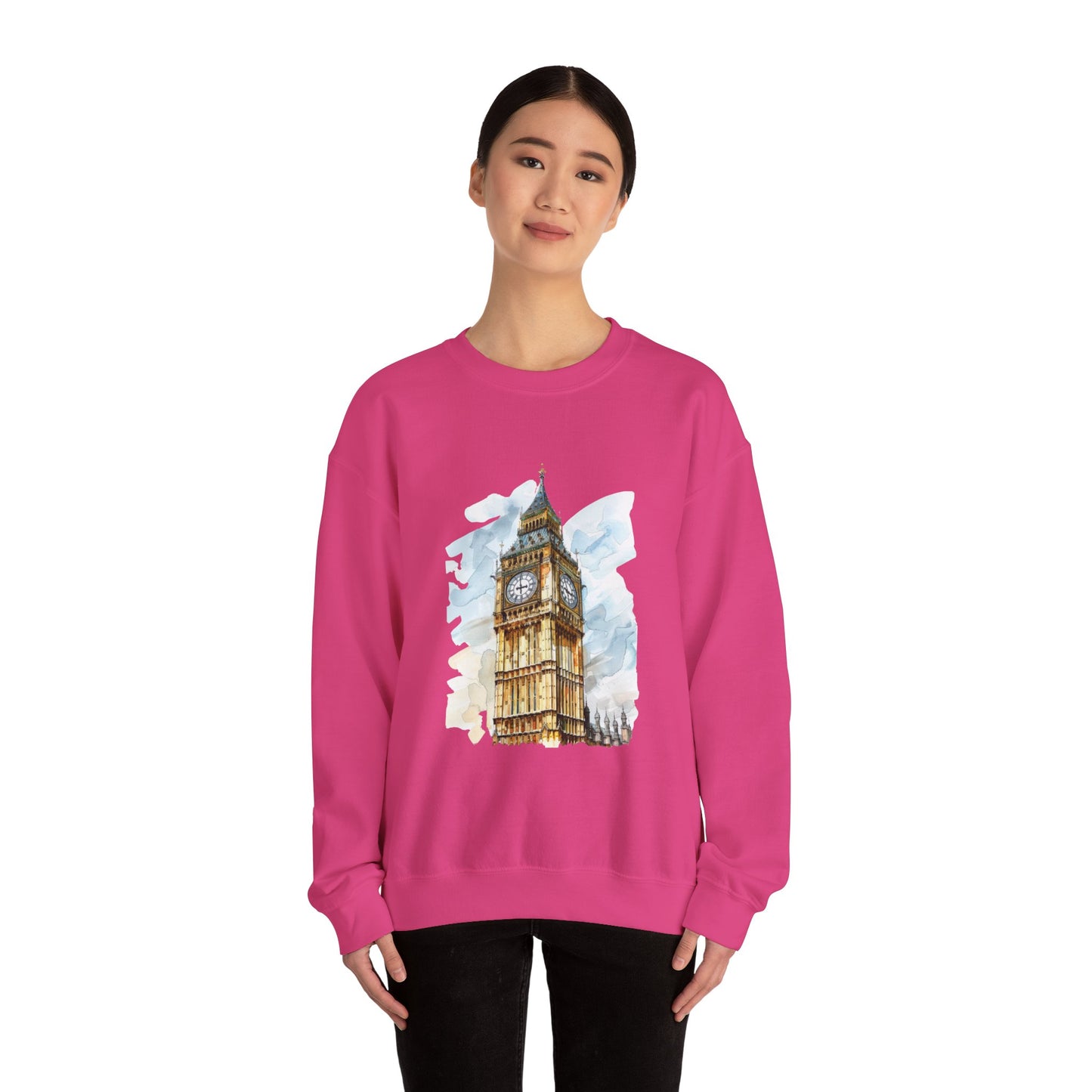 Unisex Heavy Blend™ Crewneck Sweatshirt - Towering Time - Big Ben and British Heritage