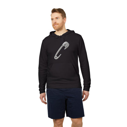 adidas Unisex Fleece Hoodie - Minimalist Safety Pin Design