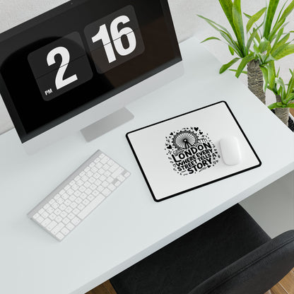 London Story Desk Mat - Inspirational Office Decor, Gift for Travelers, Custom Mouse Pad, Desk Accessories, Unique Home Office