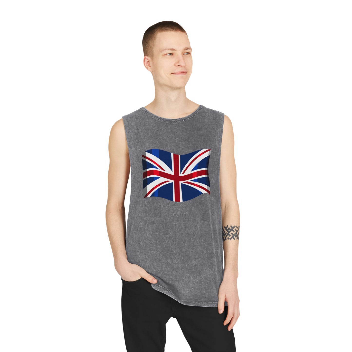 Unisex Stonewash Tank Top - Classic UK Flag Design - Union Jack