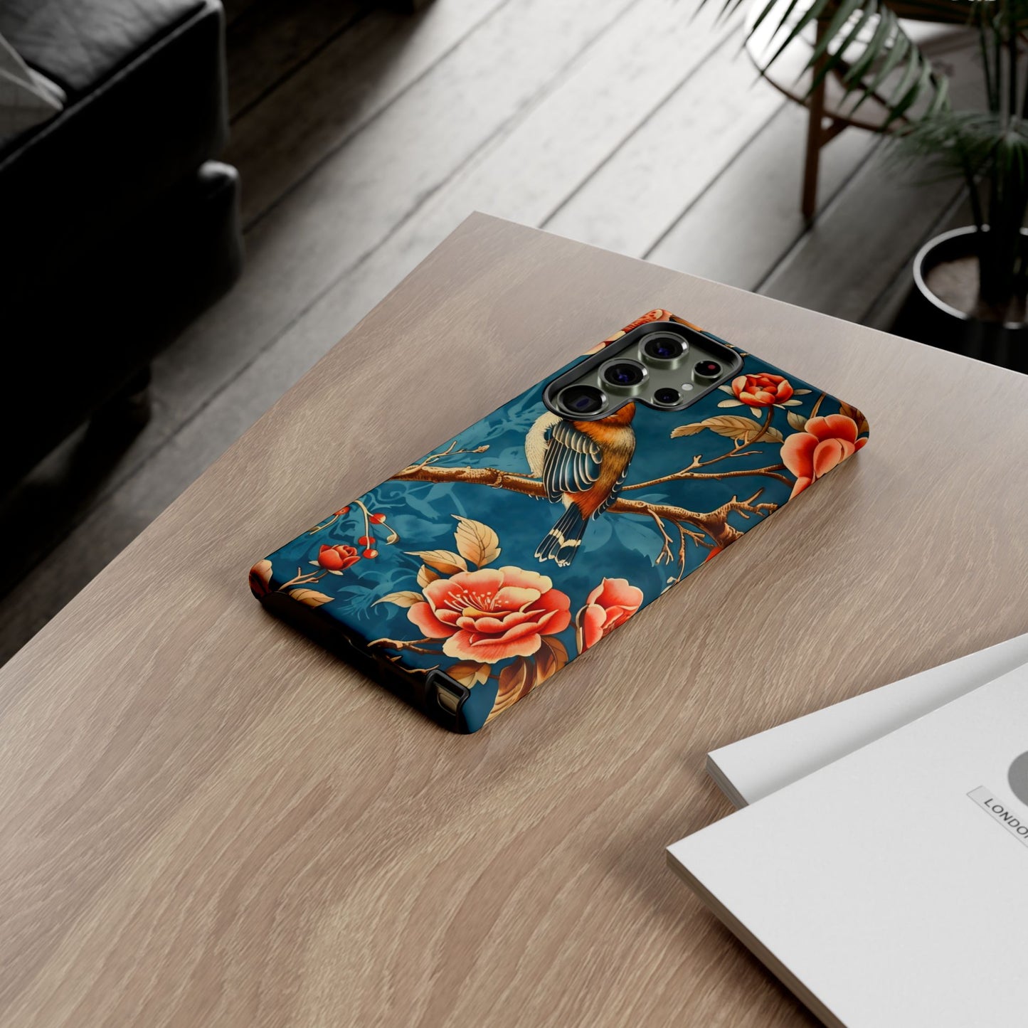 Bird & Floral Phone Case, Tough Cases for Nature Lovers, Gift for Her, Customizable Design, Vibrant Tech Accessories