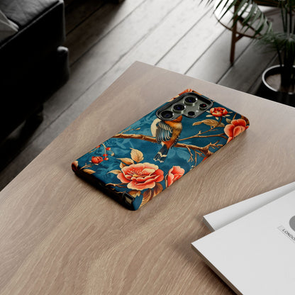 Bird & Floral Phone Case, Tough Cases for Nature Lovers, Gift for Her, Customizable Design, Vibrant Tech Accessories