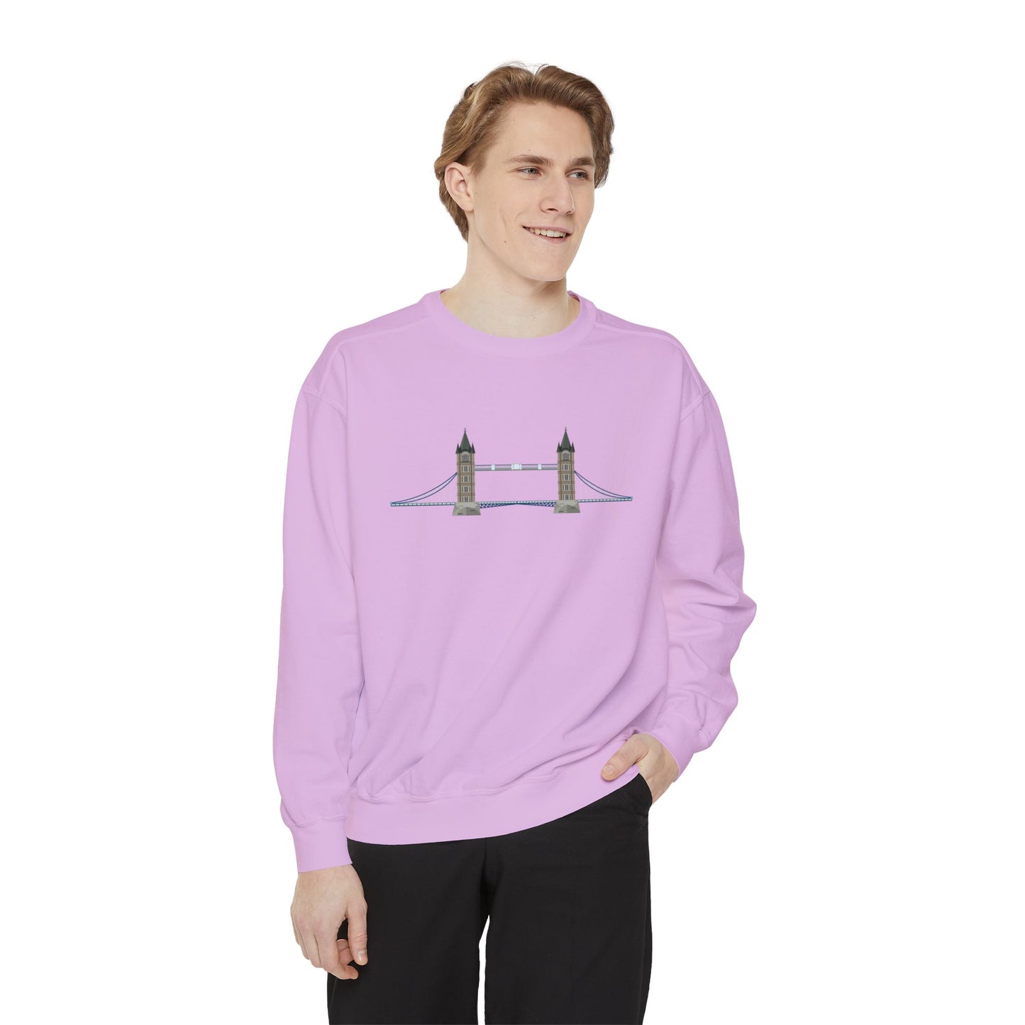 Unisex Garment-Dyed Sweatshirt Relaxed - Tower Bridge Iconic London