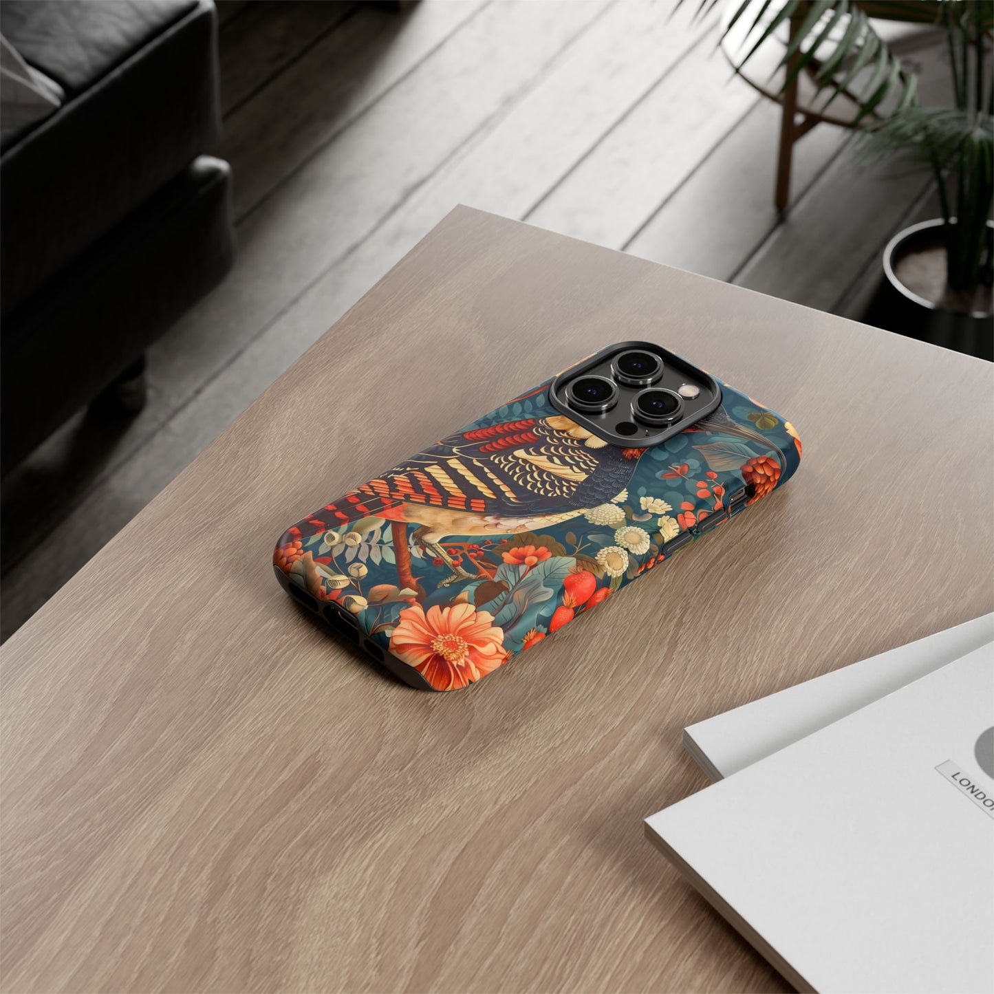 Nature-Inspired Phone Case with Floral Art, Tough Phone Cover, Protective Case, Gift for Nature Lovers, Unique Phone Accessory