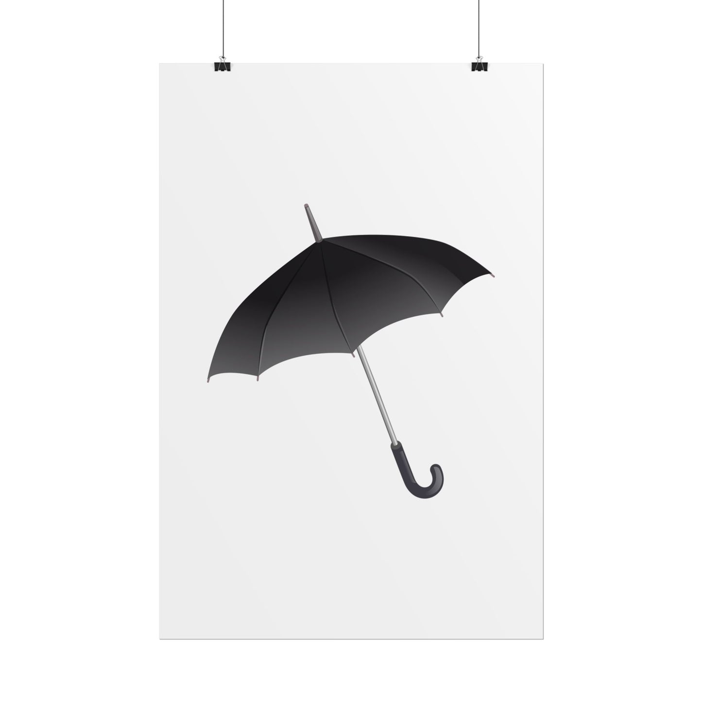 Minimalist Umbrella Wall Art, Chic Home Decor Print, Stylish Poster, Rental Friendly Artwork, Black Umbrella Decor