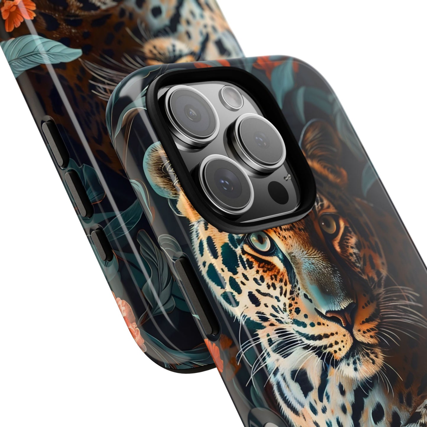Wildlife Phone Case with Leopard Design | Tough Cases, Animal Prints, Floral Phone Cover, Gift for Nature Lovers, Unique Phone Accessories