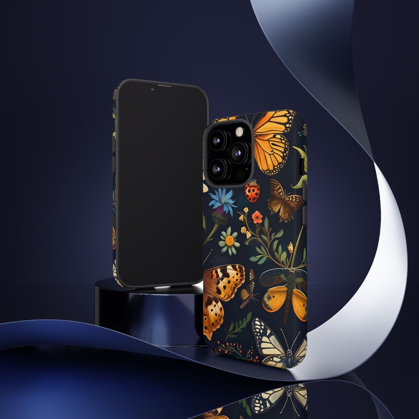 Nature-Inspired Phone Case | Floral Butterfly Design, Tough Phone Cover, Gift for Nature Lovers, Cute Butterfly Case, Home Decor