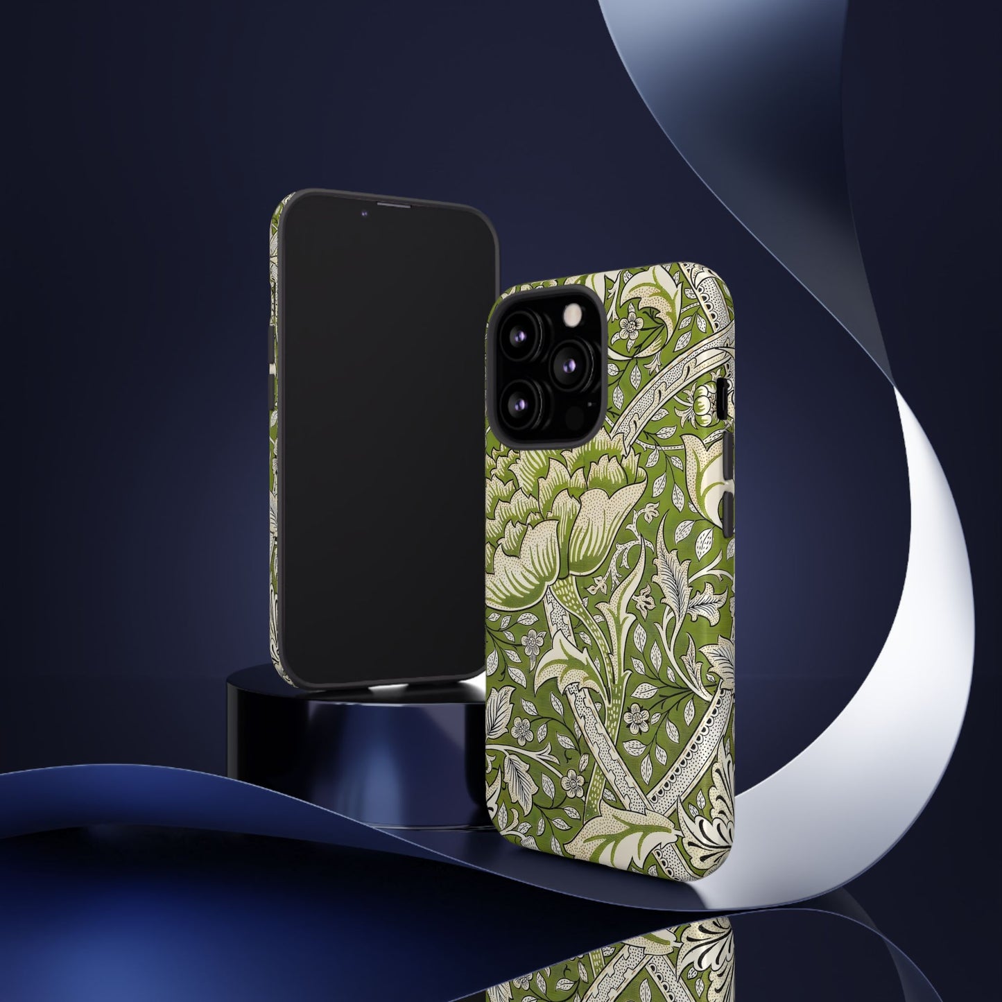Stylish Phone Case with Floral Design, Durable Protective Cover for iPhone, Unique Gift for Birthdays, Mother's Day, Green Aesthetic