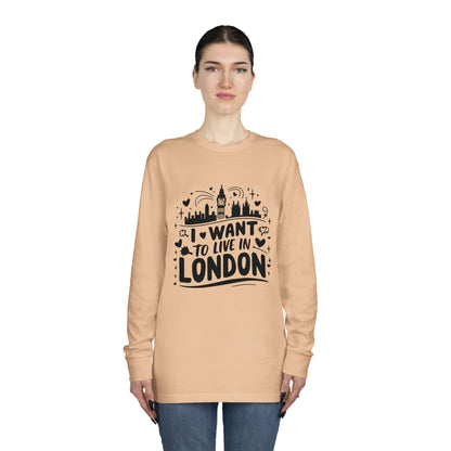 Long Sleeve Crewneck Tee - I want to live in London