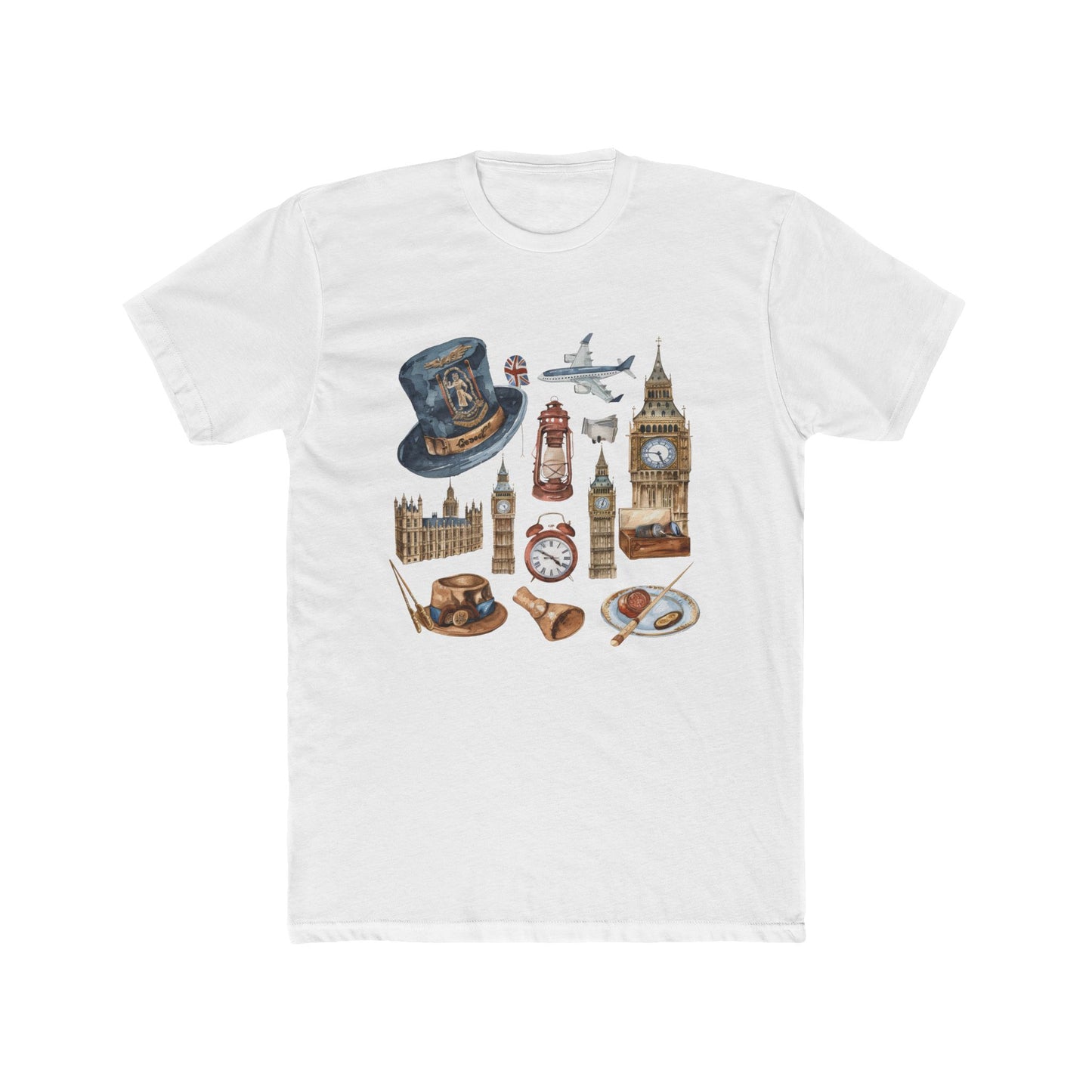 Vintage England Icons Trendy Unisex Cotton Crew Tee