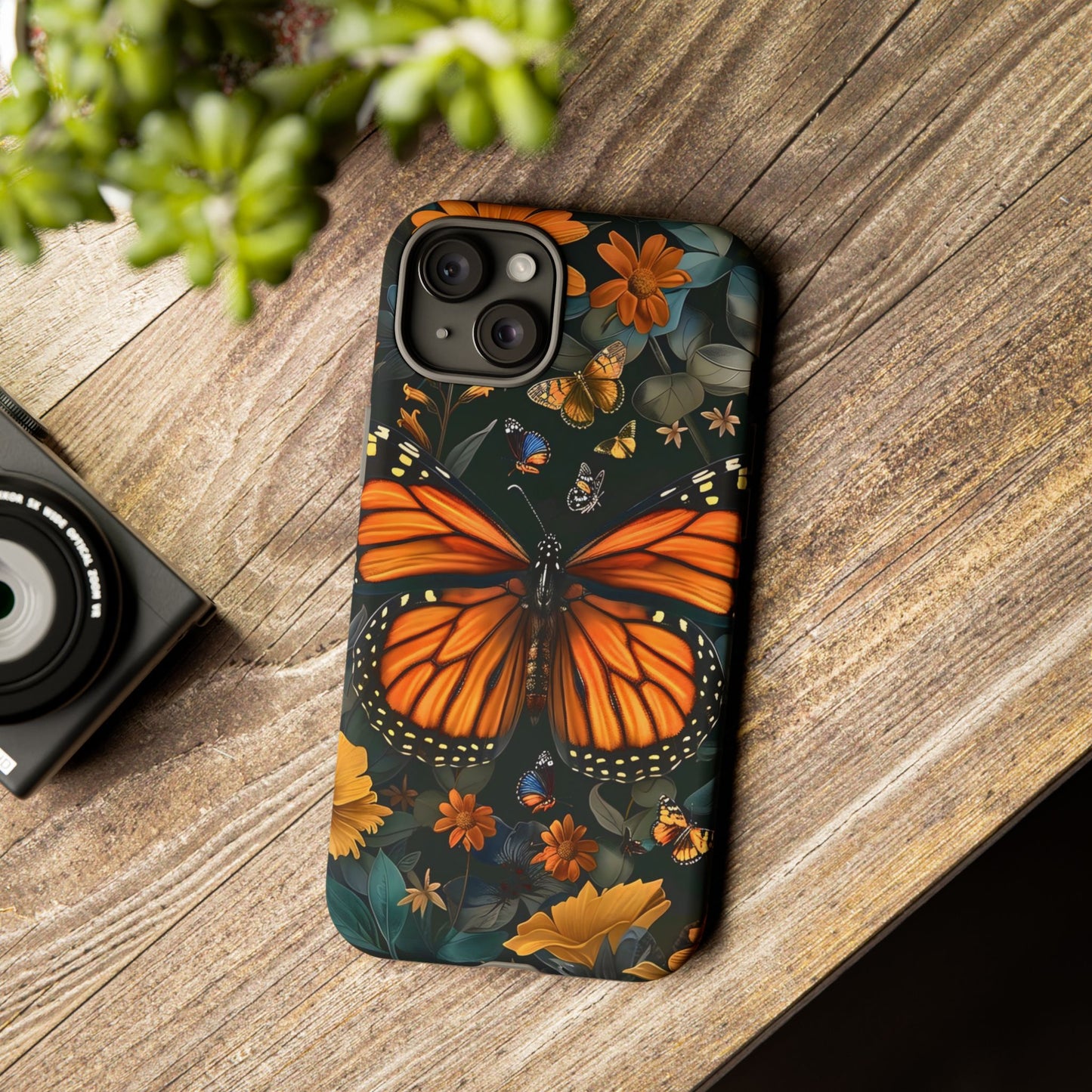Monarch Butterfly Phone Case, Tough Cases, Nature Lover Gift, Floral Mobile Cover, Eco-Friendly Phone Accessory, Butterfly Design