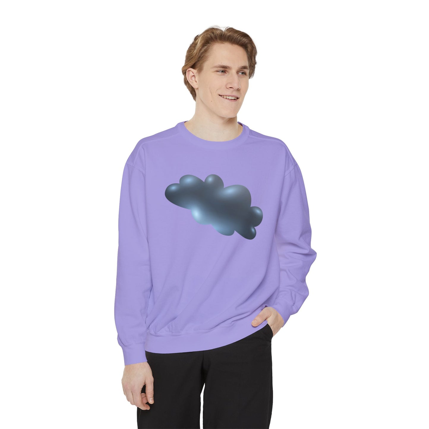 Unisex Garment-Dyed Sweatshirt Relaxed - Serene Cloudscape Dreamy Cloud