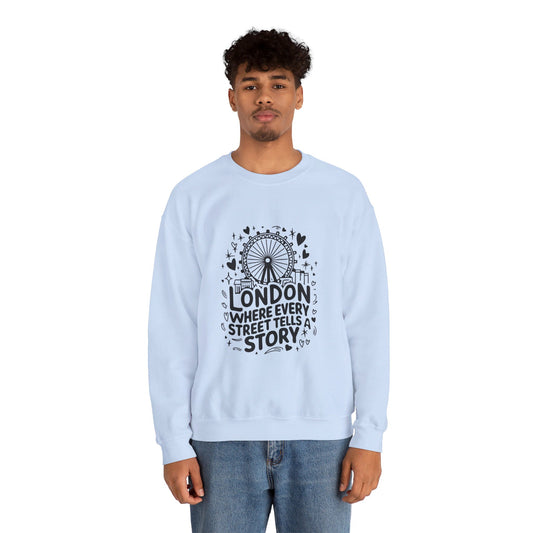 Unisex Heavy Blend™ Crewneck Sweatshirt - London Story Telling Streets
