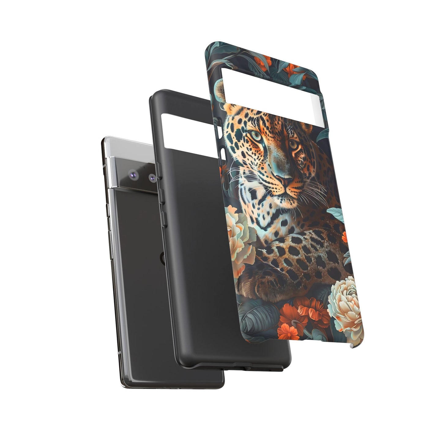 Wildlife Phone Case with Leopard Design | Tough Cases, Animal Prints, Floral Phone Cover, Gift for Nature Lovers, Unique Phone Accessories