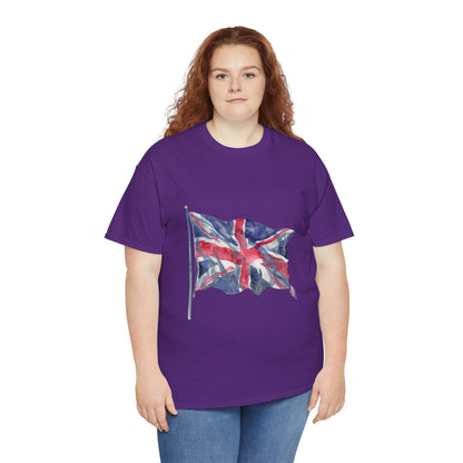 Unisex Heavy Cotton Tee - Love England - Union Jack Heart Design