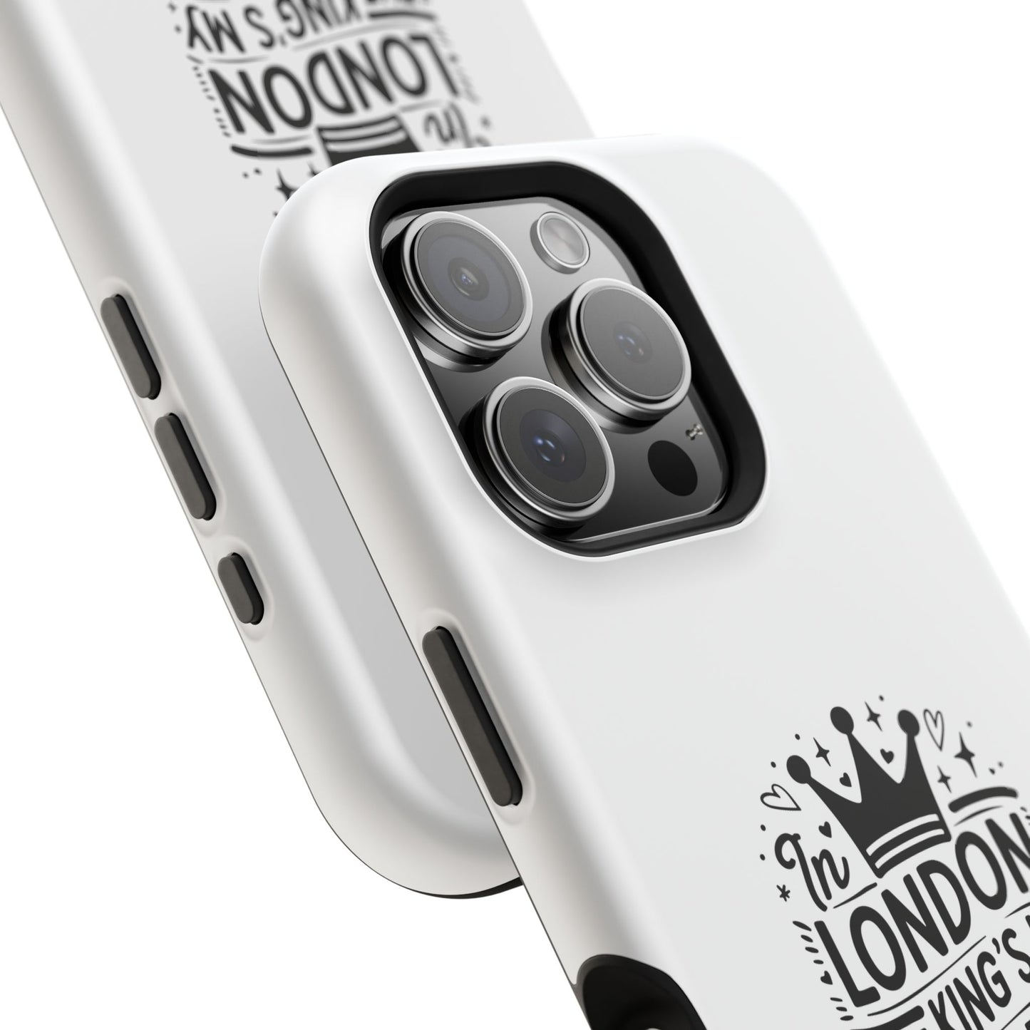 London Themed Magnetic Tough Cases, Phone Accessories, Gift for Travelers, Unique Mobile Cover, London Souvenir, Design: King's My Neighbor