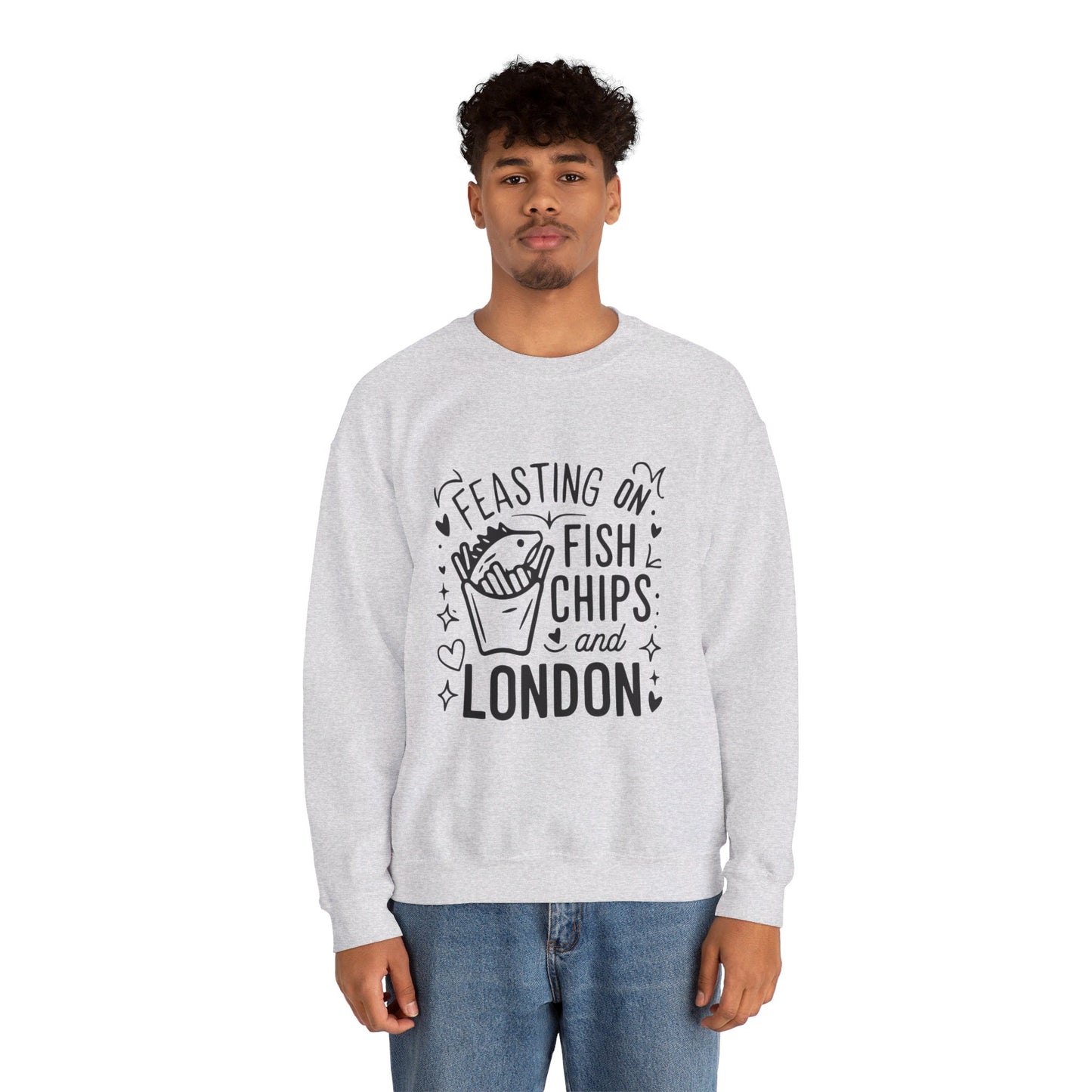 Unisex Heavy Blend™ Crewneck Sweatshirt Relaxed - Fish Chips and London