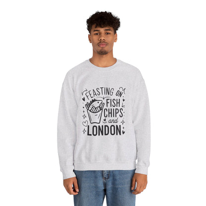 Unisex Heavy Blend™ Crewneck Sweatshirt Relaxed - Fish Chips and London