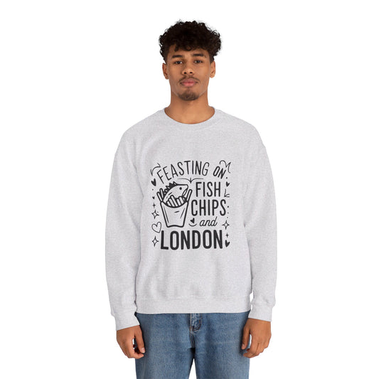 Unisex Heavy Blend™ Crewneck Sweatshirt Relaxed - Fish Chips and London