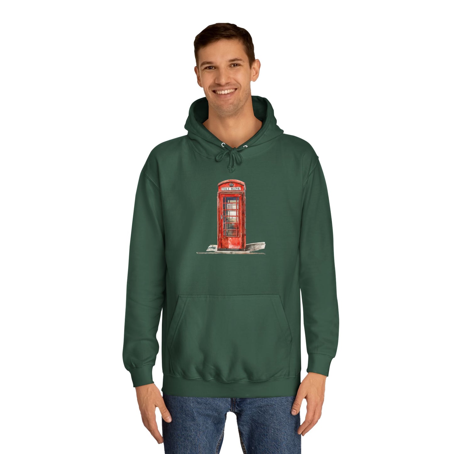 Unisex College Hoodie - Iconic British Public Telephone