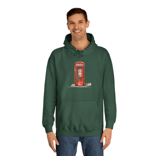 Unisex College Hoodie - Iconic British Public Telephone