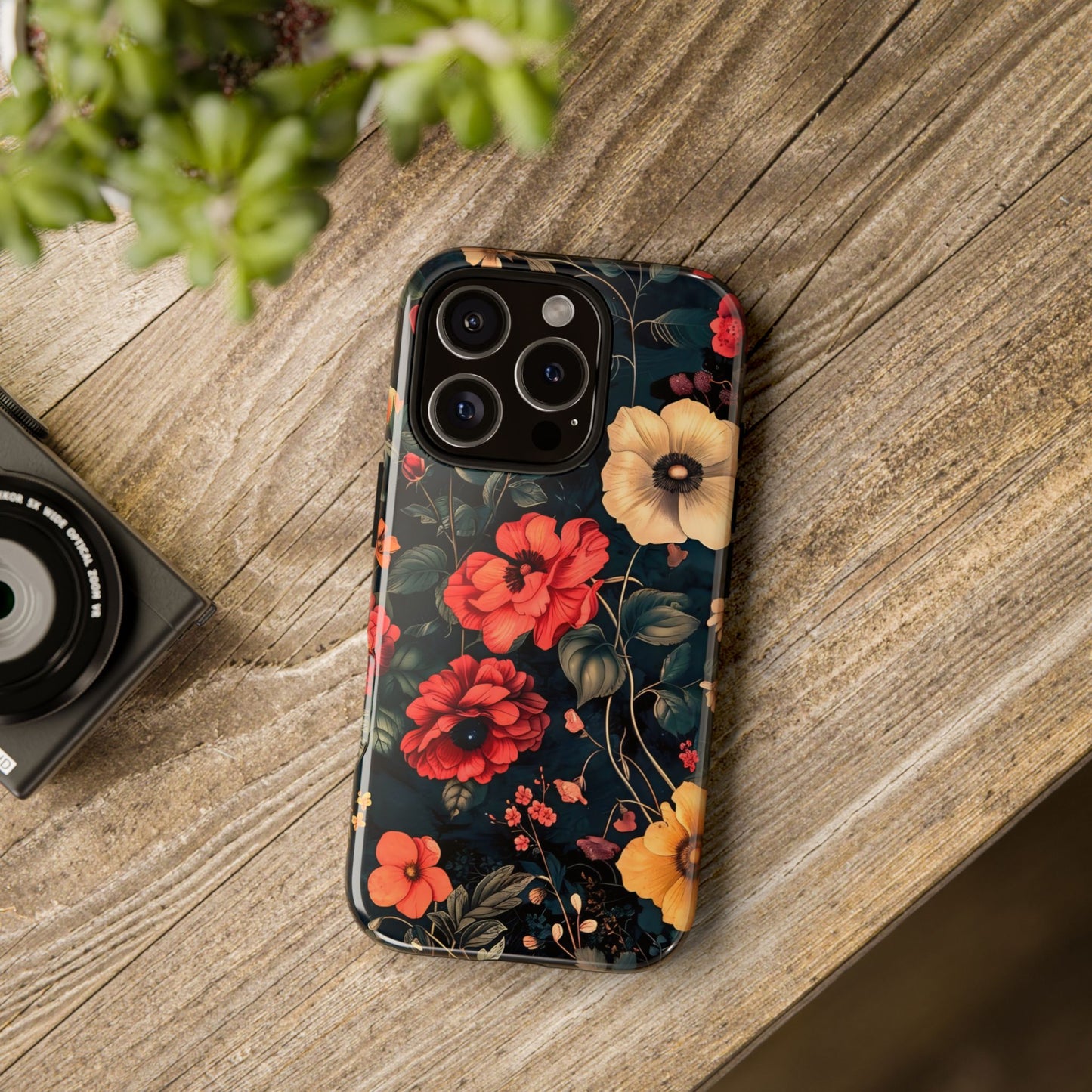 Floral Phone Case, Tough Cases, Flower Motif, Protective Cover, Gift for Her, Floral Design, Spring Accessory