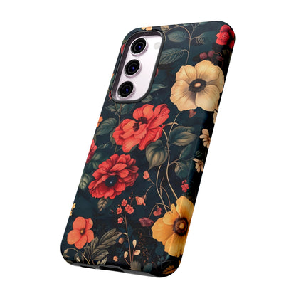 Floral Phone Case, Tough Cases, Flower Motif, Protective Cover, Gift for Her, Floral Design, Spring Accessory