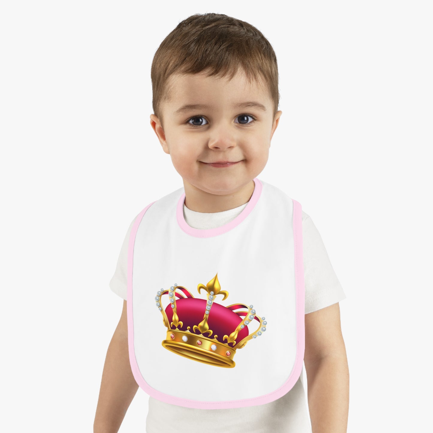 Royal Baby Bib with Crown Emoji, Baby Shower Gift, Baby Feeding Bib, Infant Accessories, Cute Bib for Toddlers, Newborn Essential
