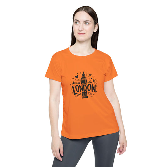 Women's  Sports Jersey -  London Love - Vibrant Orange Tee