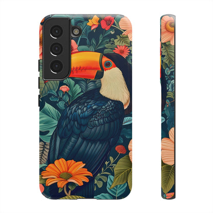 Tropical Toucan Phone Case - Cute Animal Design, Nature Lover Gift, Floral Pattern, Bird Lover Accessory, Summer Vibes