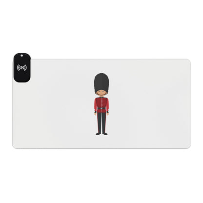 Queen’s Guard (Boy) - LED Gaming Mouse Pad with Wireless Charging, Gaming Desk Accessory, RGB Light Gaming Gear, Modern Tech Gift, Ideal for Gamers