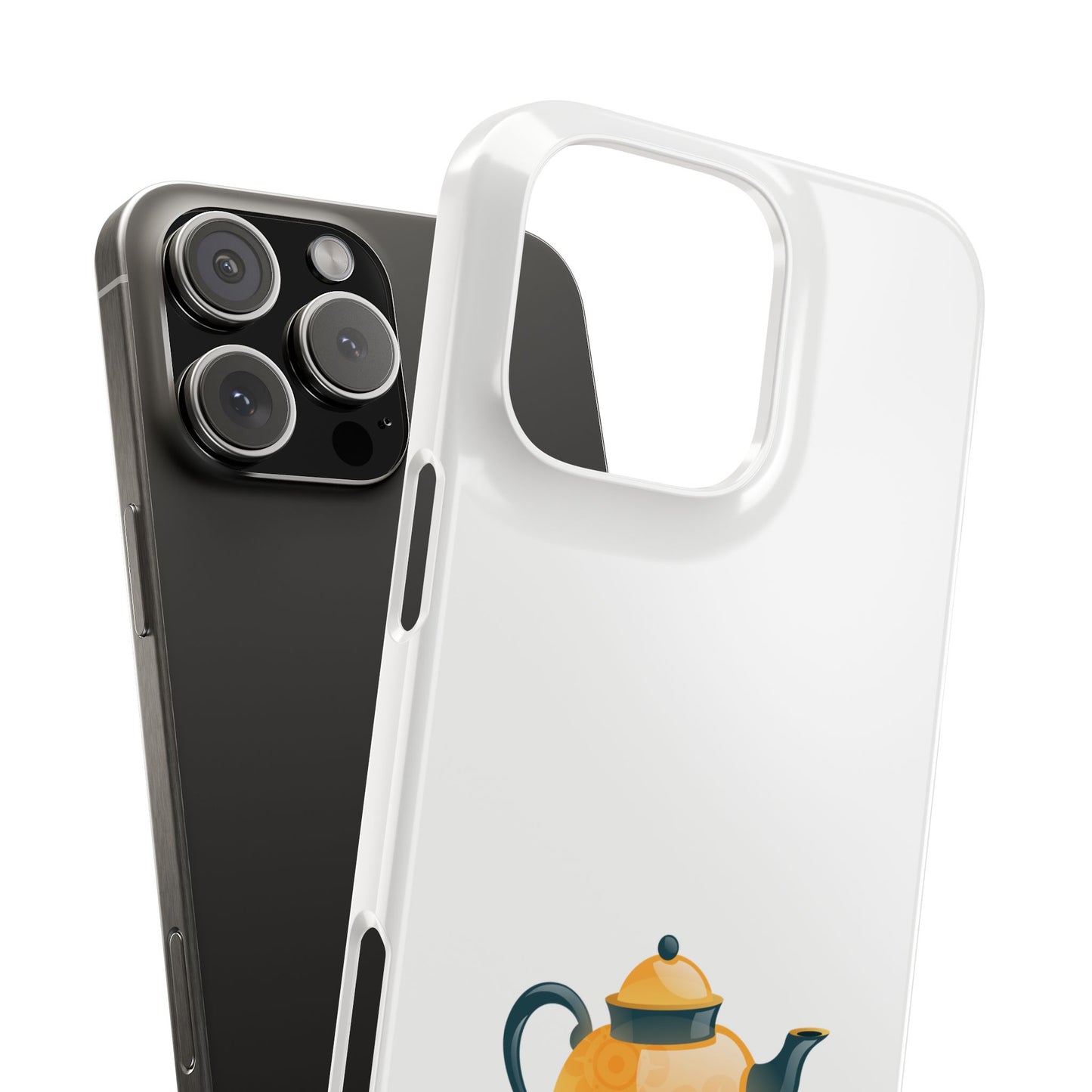 Cute Teapot Slim Phone Case, Tea Lover Gift, Stylish Phone Cover, Unique Gadget Accessory, Phone Protector for Tea Enthusiasts