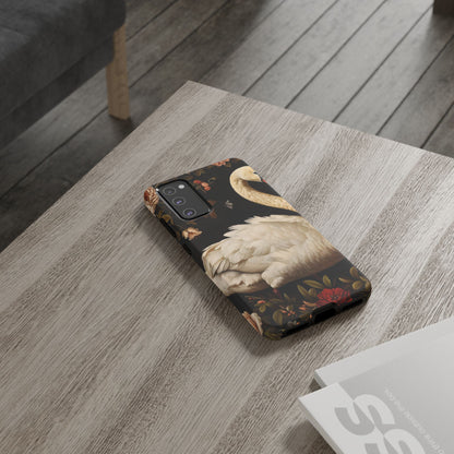 Elegant Swan Phone Case, Artistic Mobile Cover, Floral Phone Protector, Stylish Gift for Her, Modern Phone Accessory
