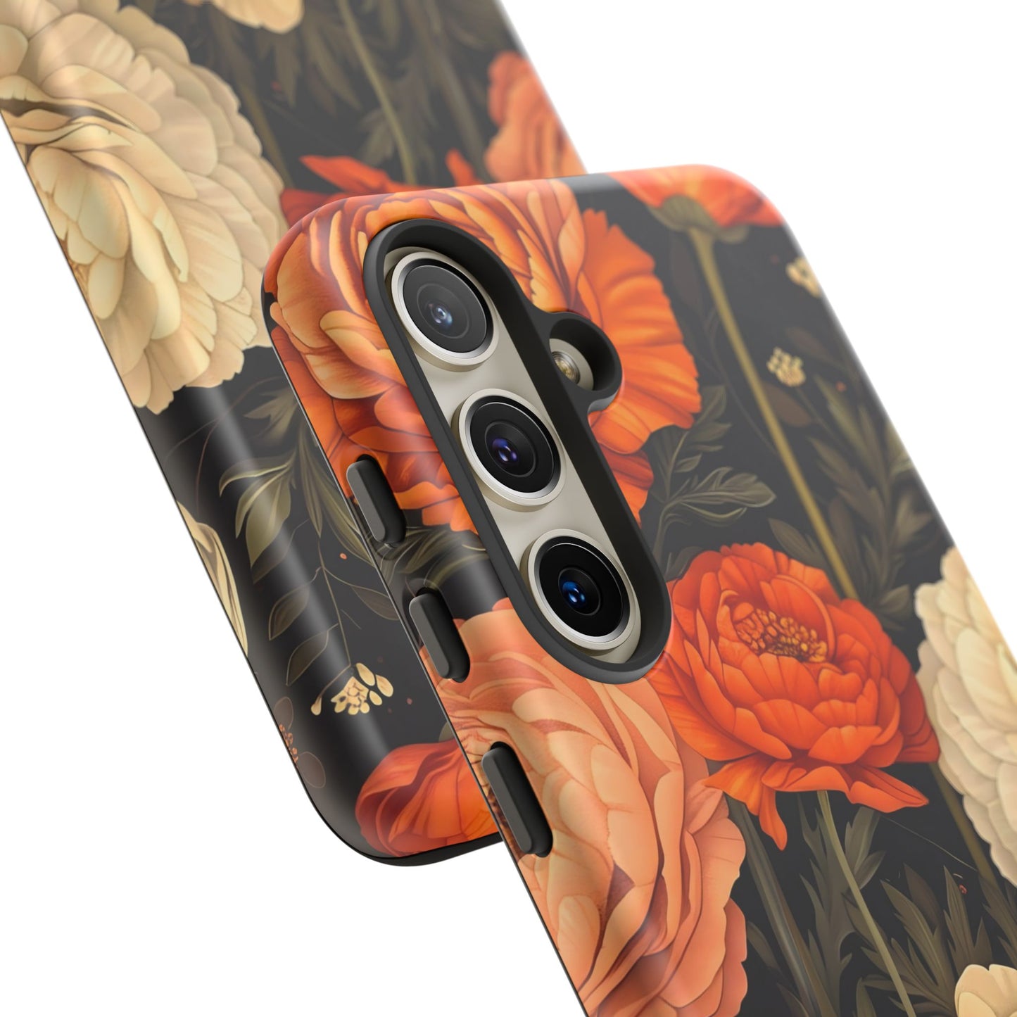 Floral Phone Case with Tough Protection, Blooming Ranunculus Design, Durable Cover, Gift for Flower Lovers, Eco-Friendly Phone Accessory