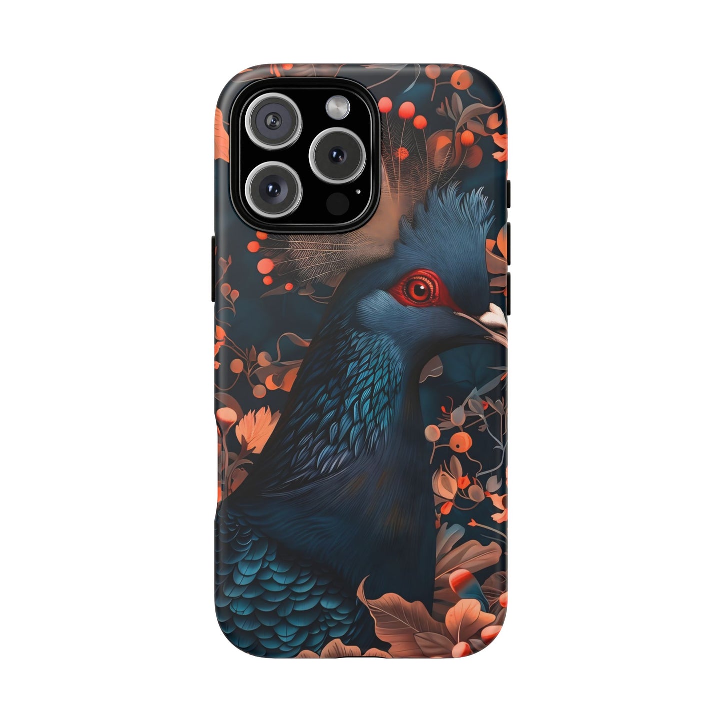 Vibrant Phone Case with Floral Peacock Design - Tough Cases, Artistic Phone Cover, Unique Gift for Nature Lovers, Stand Out Tech Accessory