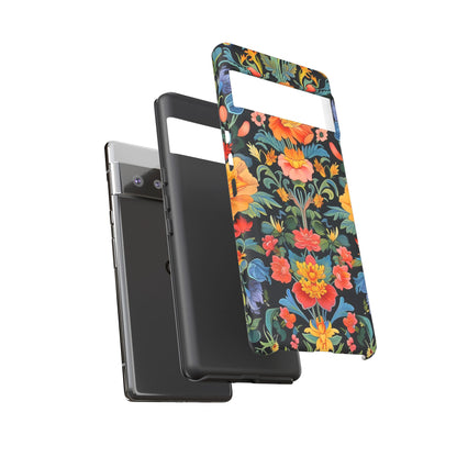 Floral Phone Case - Vibrant Flower Pattern, Tough Case for iPhone, Samsung, Aesthetic Gift, Flower Lover Accessory