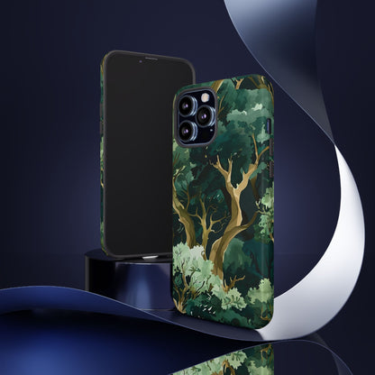 Forest Green Phone Case, Nature-Inspired Tough Cases, Eco-Friendly Gift, Outdoor Lover Accessory, Unique Phone Cover