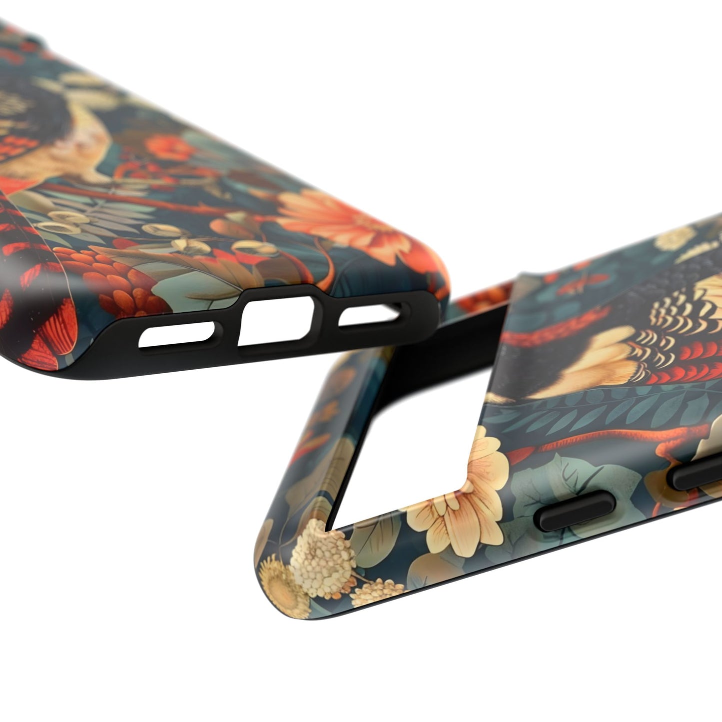 Nature-Inspired Phone Case with Floral Art, Tough Phone Cover, Protective Case, Gift for Nature Lovers, Unique Phone Accessory