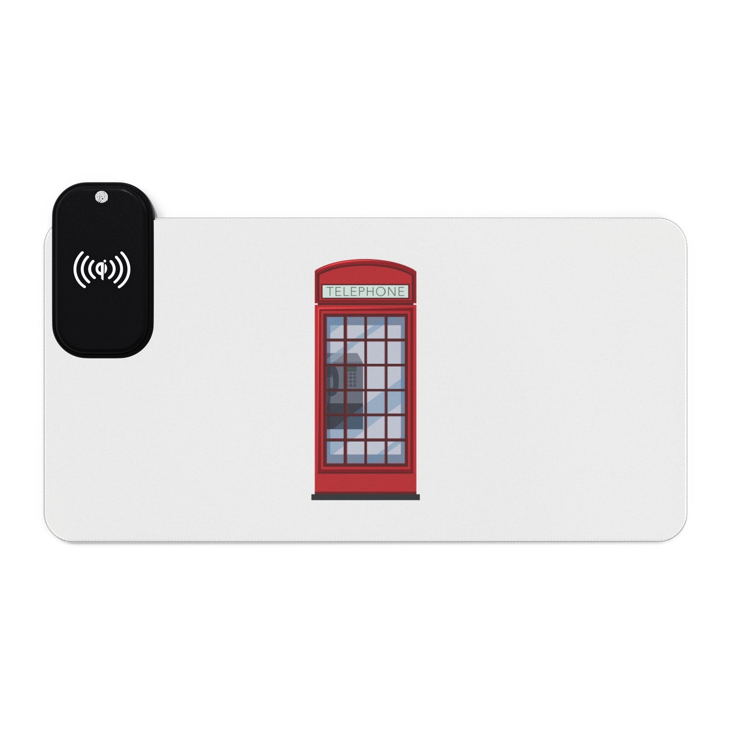 Red Telephone Box - LED Gaming Mouse Pad with Wireless Charging - Perfect for Gamers, Desk Decor, Gift for Tech Enthusiasts, Home Office Essential, [...]