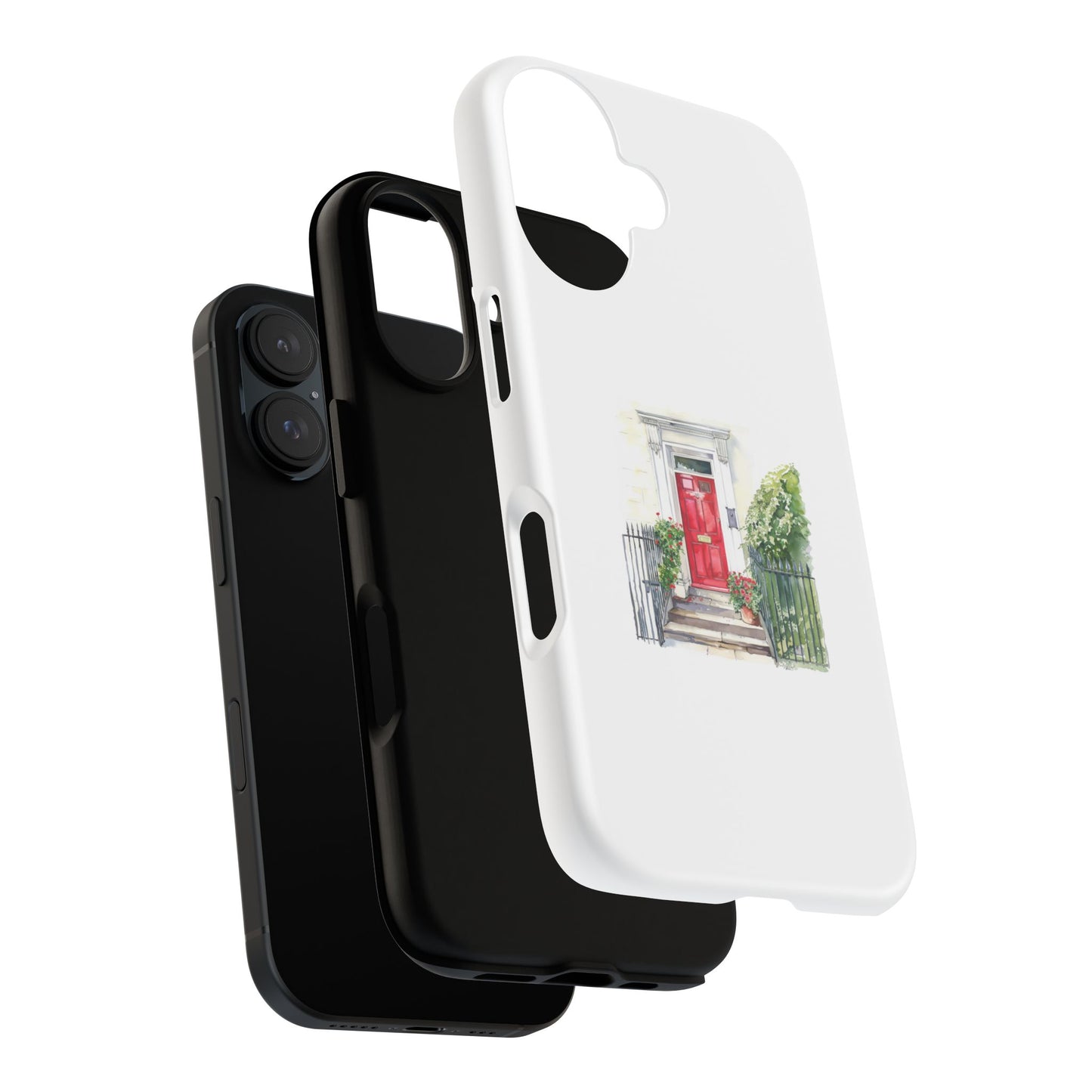 Artistic Phone Case - Charming Red Door Design for Stylish Protection