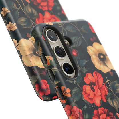 Floral Phone Case, Tough Cases, Flower Motif, Protective Cover, Gift for Her, Floral Design, Spring Accessory