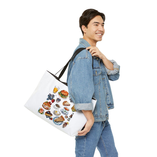 Delicious Weekend Tote Bag, Foodie Gifts, Summer Outing Bag, Travel Tote, Picnic Essentials