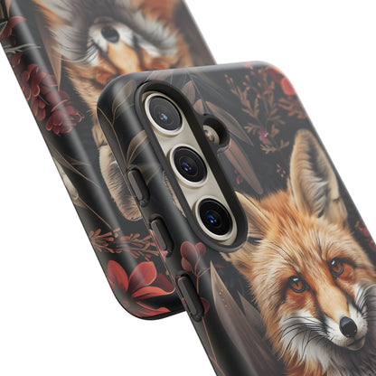 Fox Floral Phone Case, Tough Cases for Animal Lovers, Nature Themed Gift, Cute Phone Cover, Wild Fox Protector