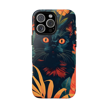 Feline Jungle iPhone Case - Tough and Unique Cat Design, Pet Lover Gift, Animal Phone Accessory, Nature Inspired, Halloween Style