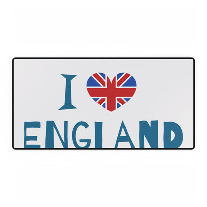 I Love England Desk Mat - Stylish Writing Surface, Office Decor, Gift for Brits, Travel Lovers, Work From Home Essentials