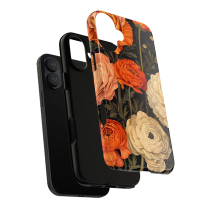 Floral Phone Case with Tough Protection, Blooming Ranunculus Design, Durable Cover, Gift for Flower Lovers, Eco-Friendly Phone Accessory